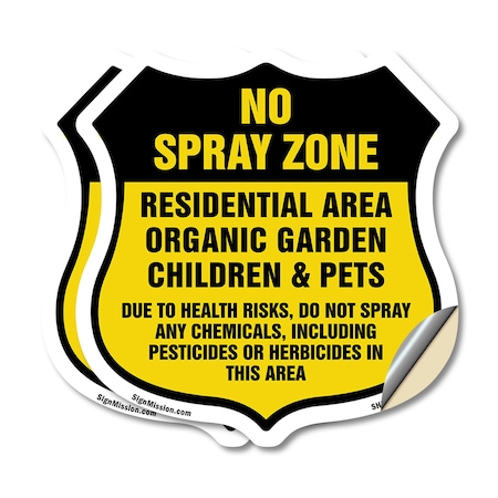 Signmission No Spray Shield Sign No Spray Zone Resid, 18 inch X 18 inch, Vinyl Decal, 2PK SHI-D-2PACK-18-405