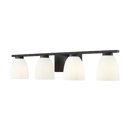 Z-Lite Naya 4-Light Vanity, 32 in W, Matte Black 7518-4V-MB