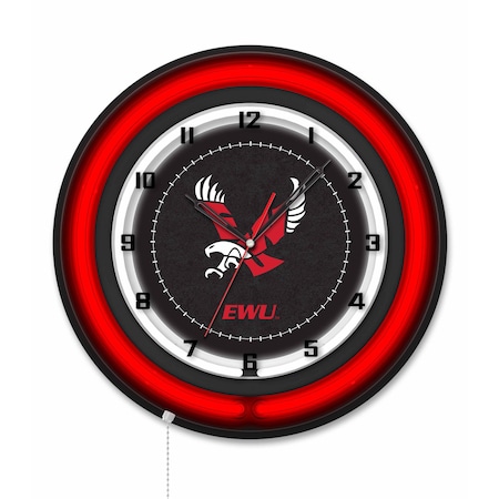Holland Bar Stool Eastern Washington University 19 Double Neon Wall Clock Clk19BK