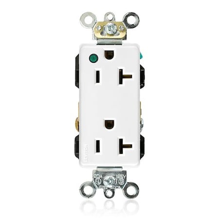 Leviton PlugsandReceptacles, 20A, 125VAC, Wht, Nylon 16362-PLW