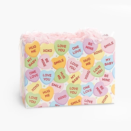 Nashville Wraps Conversation Hearts Basket Boxes, Large 10.25x6x7.5, 6PK CHTL