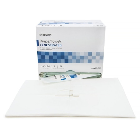 Mckesson Sterile Poly Lined Towel Drape, 18 x 26 Inch, Sterile, 300PK 25-517