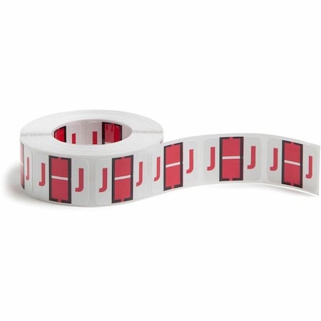 Smead A-Z COLOR-CODED END TAB FILING LABELS, J, 1 X 1.25, WHITE, 500/ROLL 67080