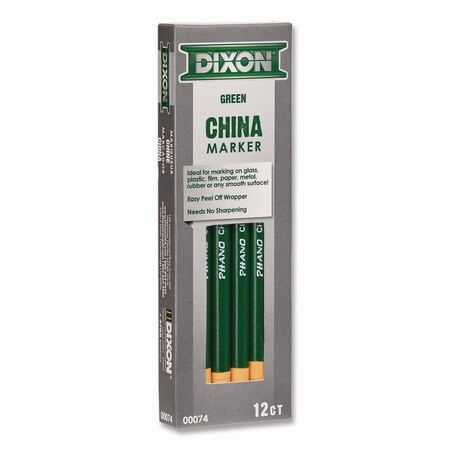 Dixon Ticonderoga China Marker, Green, 12PK X000740002
