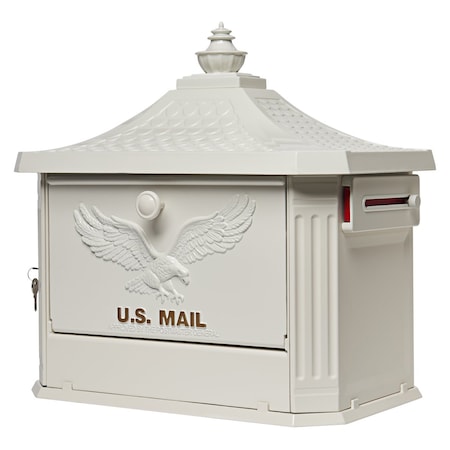Architectural Mailboxes Hamilton Premium Post-Mount Security Mailbox, White HM200WAM