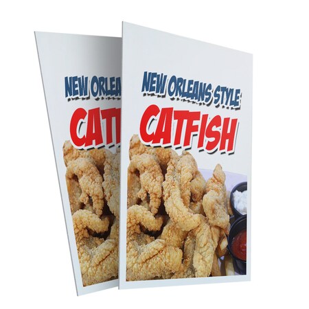Signmission New Orleans Style Catfish, Plastic Signs Only 24 Inch x 36 Inch, Corrugated Plastic, 2PK CSB-2436-2PACK-New Orleans Style Catfish