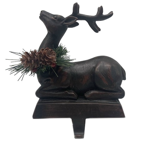 Santas Forest Buck Stocking Holder, Bronze, 6-1/4 in 89824