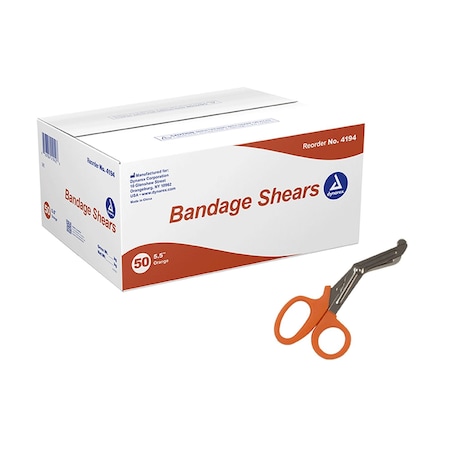 Dynarex Bandage Shears, 5.5", Orange, 50PK 4194-BX