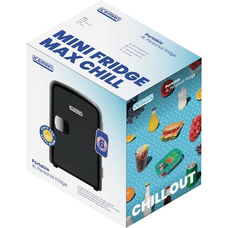 Iceman Personal 4 Ltr. Black Mini Fridge RJ48-BLACK-DE-4