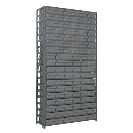 Quantum Storage Systems 19 SHELF OPEN UNIT W/108 GRAY BINS 1275-401GY