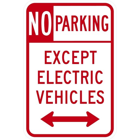 Lyle Except Electric Vehicle With Bidirectional Arrow, 12x18, Engineer Grade, White G-3704-EG_12x18
