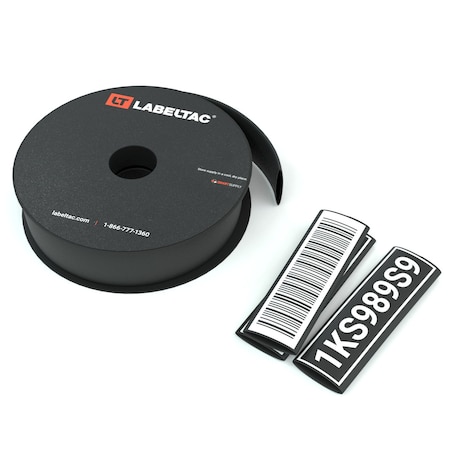 Labeltac Heat Shrink Tube, 3:1 I.D. Shrink Ratio, 3/16 in I.D. Before Shrinking, Black, 25 ft LTB03SHK