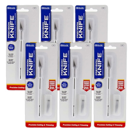 Bazic Products Precision Knife with Replacement Blades, 6PK 147