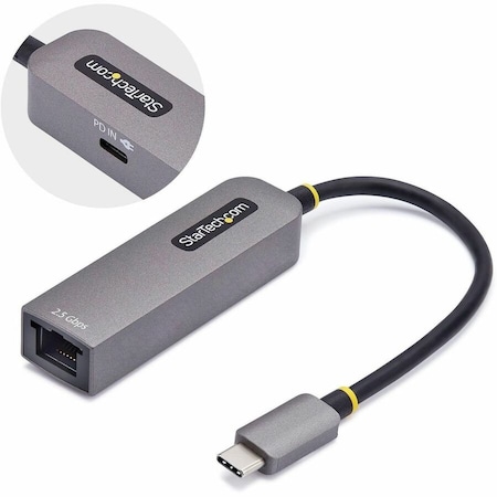 Startech.Com 2.5GBE USB-C TO ETHERNET ADAPTER, 100W PD PASS-THROUGH, NBASE-T NIC, USB 3.0 TYP 2GPD3-USB-C-ETHERNET