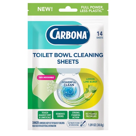 Carbona Lemon Lime Scent Toilet Bowl Cleaner 1.09 oz Wipes 632