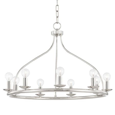 Mitzi Kendra 9 Light Chandelier 25 In. Polished Nickel H511809-PN