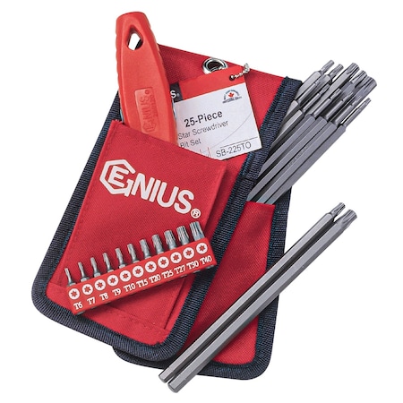 Genius Tools 25 Pc. Star Screwdriver Bit Set SB-225TO