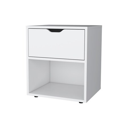 Homeroots 20" White Wood One Drawer Nightstand 553688