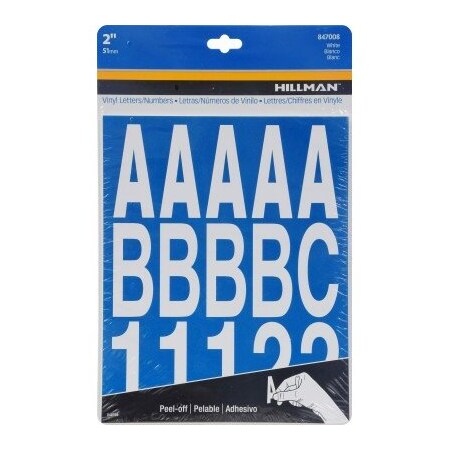 Hillman 2" Wht Numb/Letter Set 847008