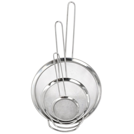 Oster Baldwyn 3 Piece Stainless Steel Mesh Strainer Set in Silver 141097.03