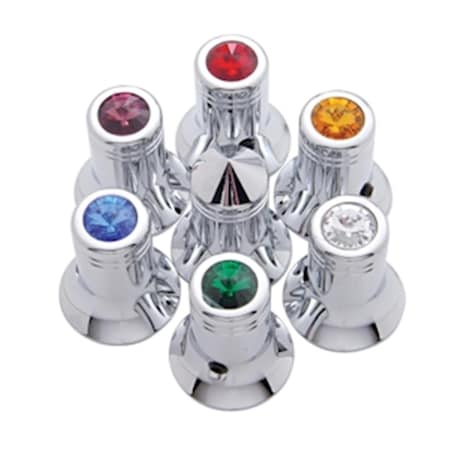 United Pacific Chrome Channel Knob with Diamond Green 21781