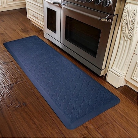 Wellnessmats Estates Trellis Kitchen Mat - Lagoon- 6 L x 2 W ft. ET62WMRBGRY