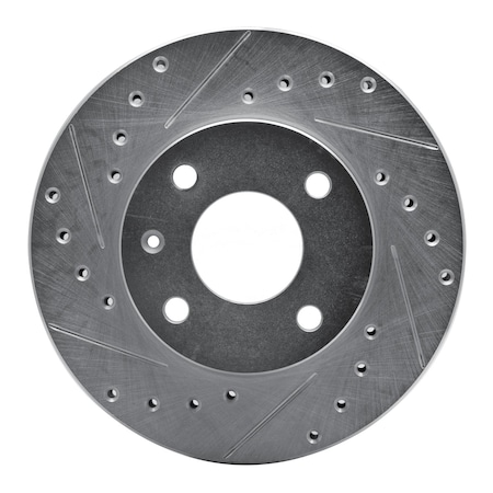 Dynamic Friction Co DFC Brake Rotor - Drilled and Slotted - Silver 631-57000L