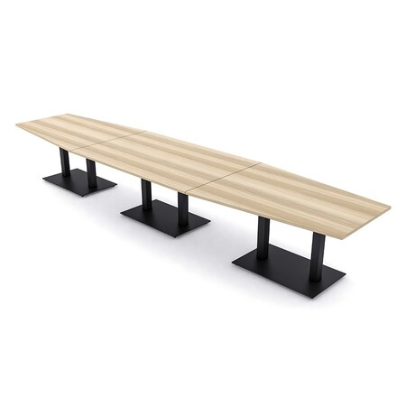 Skutchi Designs Hexagon Conference Table With Power Unit, 48 in W, 192 in L, Brown HAR-HEX.IR-48X192-DOU.BK-K525-NA