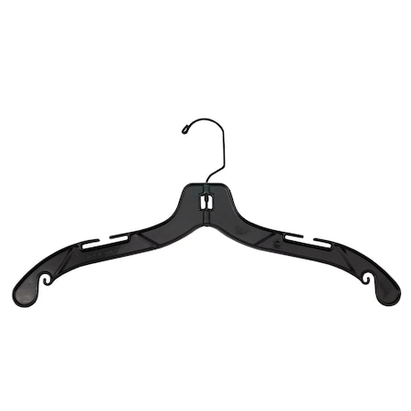 Nahanco 17in Black Plastic Heavy Weight Shirt Hanger, 100PK 2500
