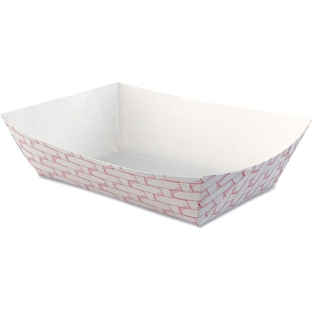 Boardwalk Paper Food Baskets, 2.5 lb Capacity, Red/White, 500PK BWK30LAG250