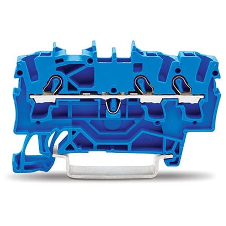 Wago Terminal Block, 2.33" L, 1.55" W, 800V, Blue 2002-1304