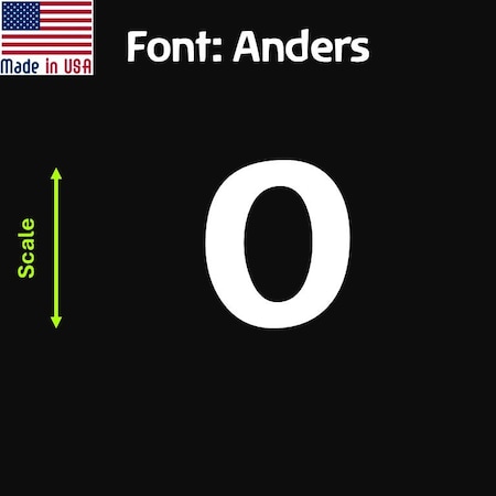 Aacc Self-Adhesive Vinyl Number: 0, Size: 9 in. Color: White Font: Anders, 8PK AACC-Anders-N0-White-I9x8