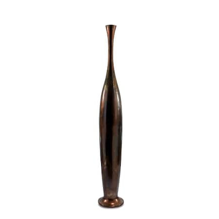 Homeroots 41" Burnished Brown Aluminum Floor Vase 628111