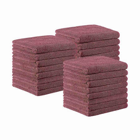 Arkwright Home Terry Microfiber Salon Towel 16x27 Burgundy - Pack of 24, 24PK PNP915109BU