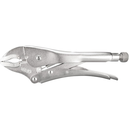 Performance Tool 10 in. Locking Pliers, Curved Jaw, Chrome Vanadium, Wire Cutter W30756