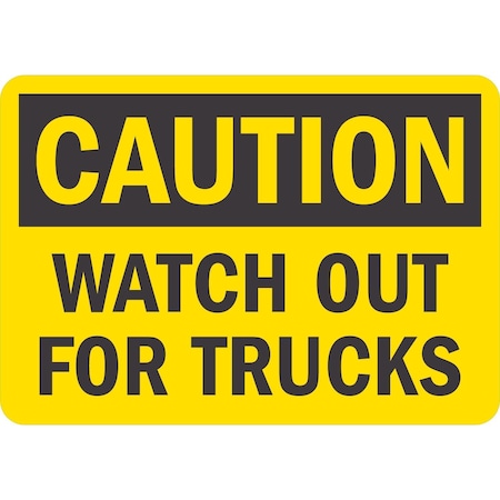 Lyle Watch Out For Trucks, 10x7, Engineer Grade, Yellow G-1541-EG_10x7