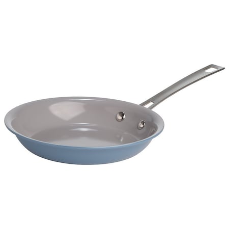 Ecolution Fry Pan, 8 in Dia, Aluminum, Dusty Blue, Ceramic-Coated, Non-Stick: Yes, Dishwasher Safe: Yes EL11056-AS