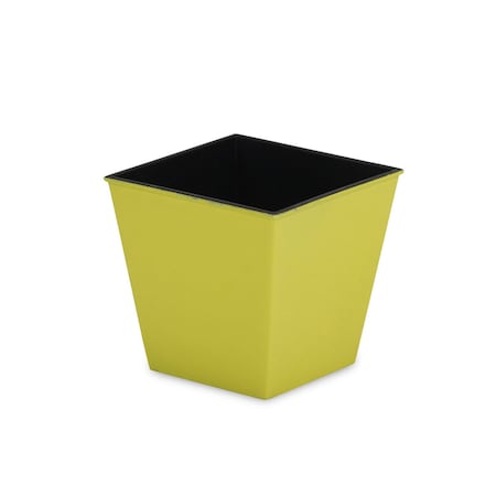 Homeroots 5in Yellow Recycled Plastic Indoor Outdoor Square Pot Planter 488263