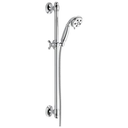 Delta Universal Showering Components H2Okinetic 3-Setting Slide Bar Hand Shower In Chrome 51308