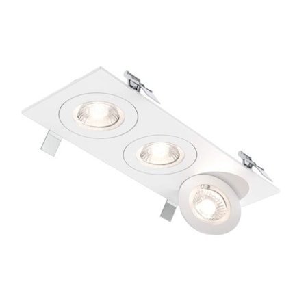 Dals Lighting Pivot Trio 4'' 5CCT Flat Recessed LED Gimbal in White FGM4-CC-TRIO-WH