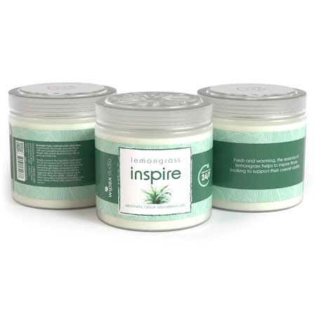 Wipex Aromatic Gel Odor Eliminator Jars, 3PK, Lemongrass (INSPIRE), 3PK WX72237OGLE3