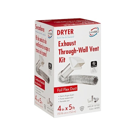 Lambro Vent Kit Dryer Alum 4Inx5Ft Wh 1373W
