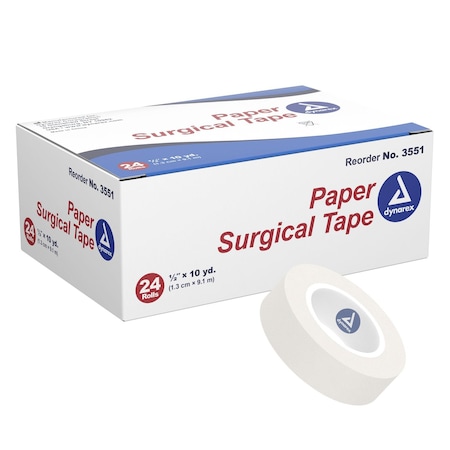 Dynarex Paper Surgical Tape, 1/2"x10 Yards, 288PK 3551