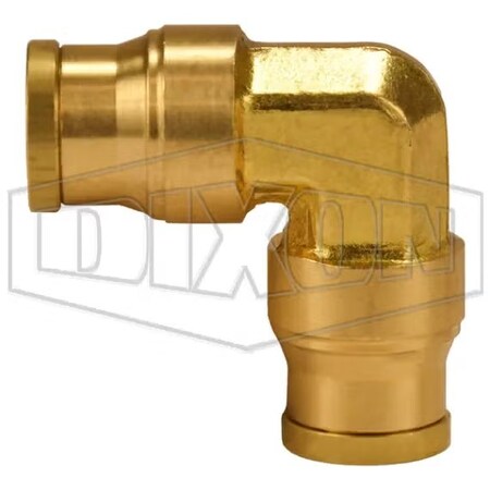 Dixon Push-In Union Elbow, 3/8 in Nominal, Tube, Brass, Domestic 6512