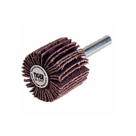 Weiler Tiger Mounted Flap Wheels, 2 1/2 in, 80 Grit, 23000 rpm, 10PK 804-52487