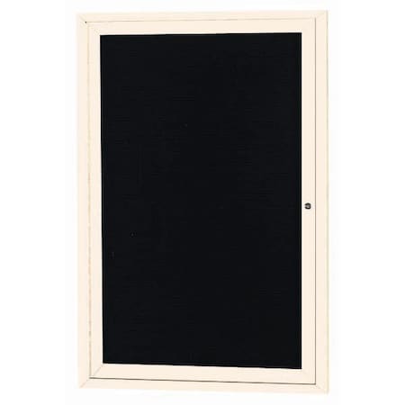 Aarco Enclosed Letter Board Directory w/ Powder Coated Ivory Aluminum Frame, 24''Hx18''W, 1 Door ADC2418IV