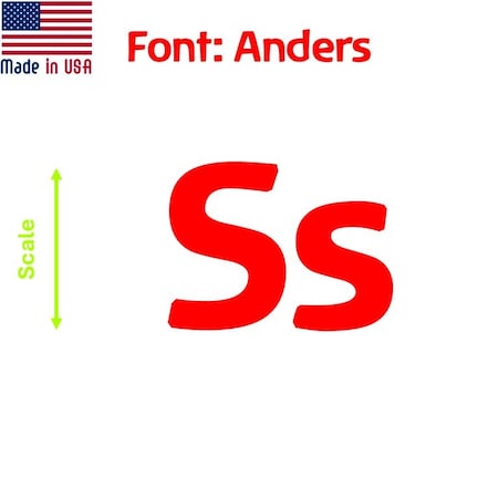 Aacc Self-Adhesive Vinyl Letter: s, Scale: 8 cm. Color: Red Font: Anders by, 24PK AACC-Anders-ls-Red-M8x24