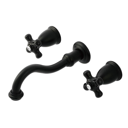 Kingston Brass Double-Handle Wall Mount Bathroom Faucet, Matte Black KS3120PKX