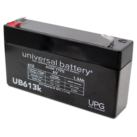 Upg 6V 1.3Ah F1 Sealed Lead Acid AGM Battery by UPG UB613