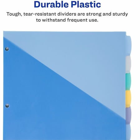 Avery Dennison Write & Erase Pocket Dividers, 8 Tabs, Assorted Colors 16177